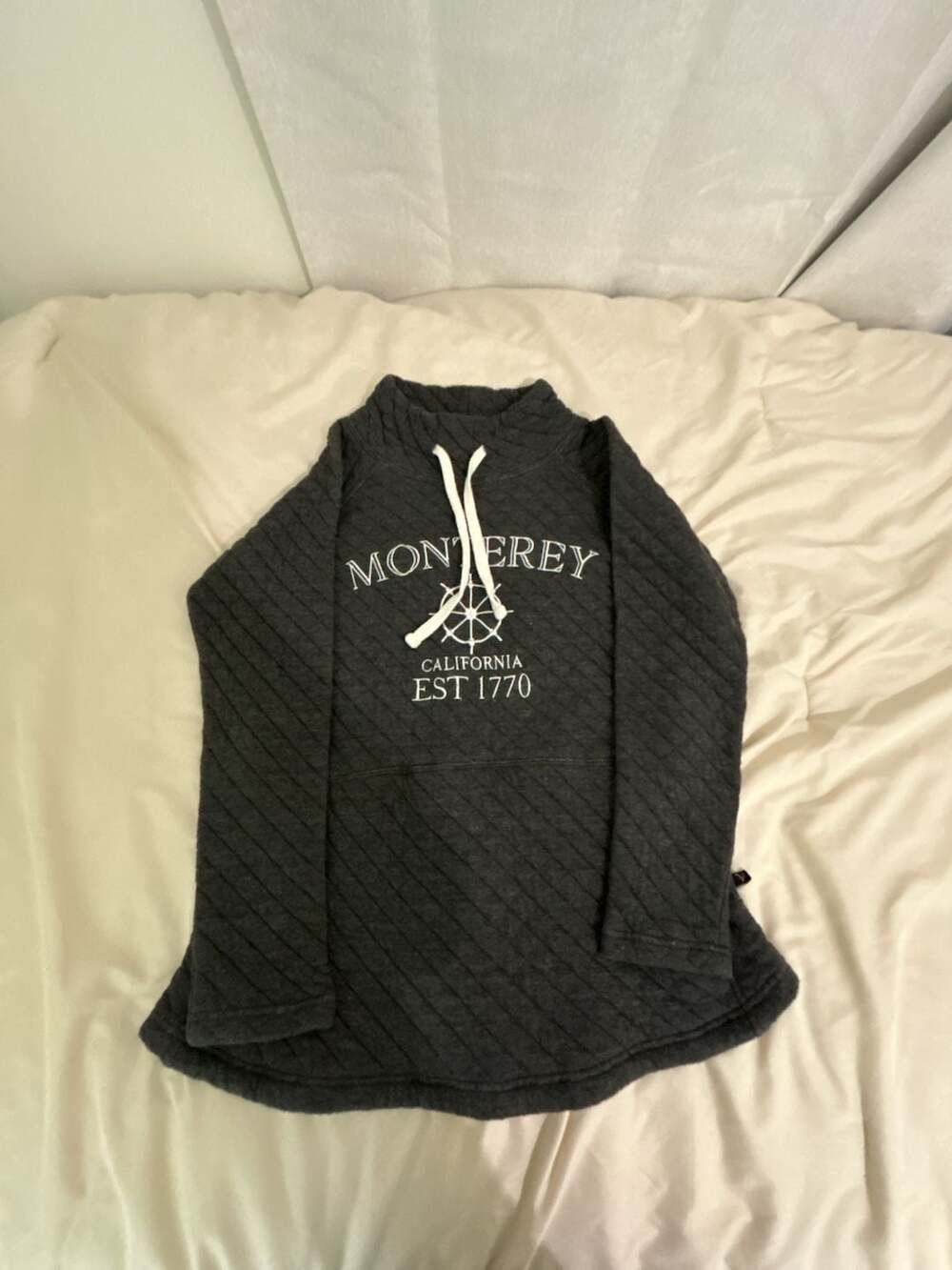 Valani Monterey California Quilted Mock Neck Pullover Hoodie